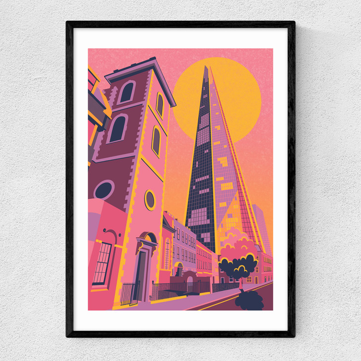 The Shard at Sunset Narrow Black Frame