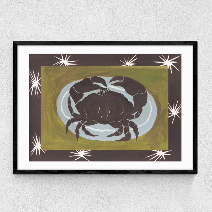 Crab Cancer Star Sign Narrow Black Frame