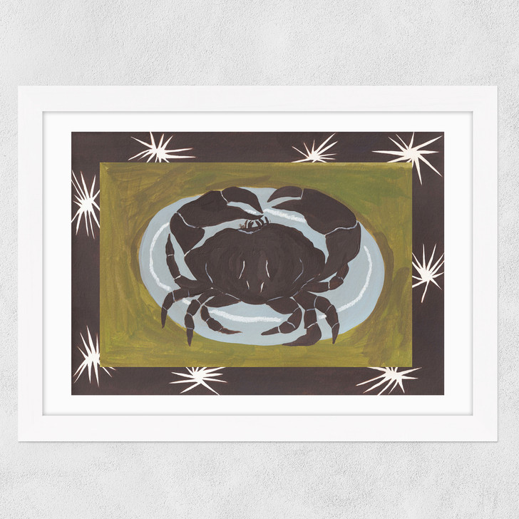 Crab Cancer Star Sign Wide White Frame