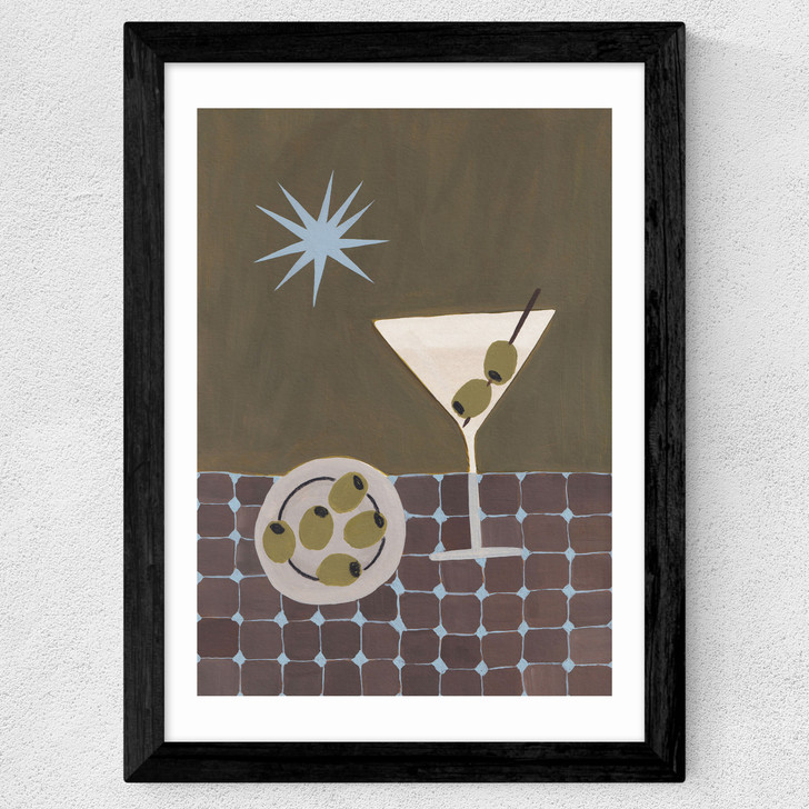 Extra Dirty Martini Wide Black Frame