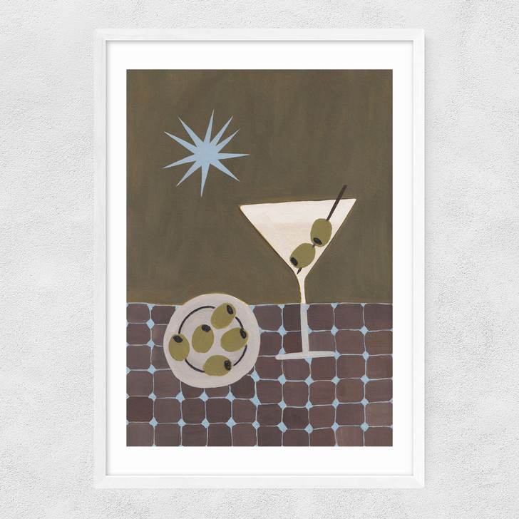 Extra Dirty Martini Narrow White Frame