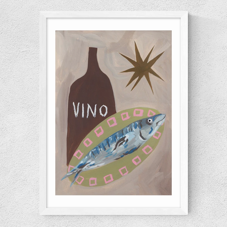 Fish Supper Medium White Frame