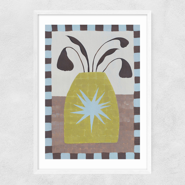 Star Vase Narrow White Frame