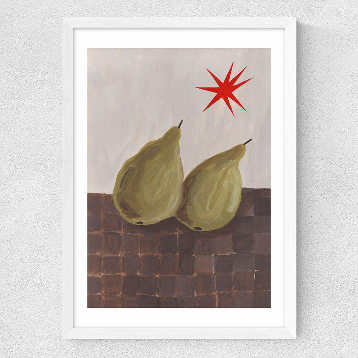 The Pear of Us Medium White Frame