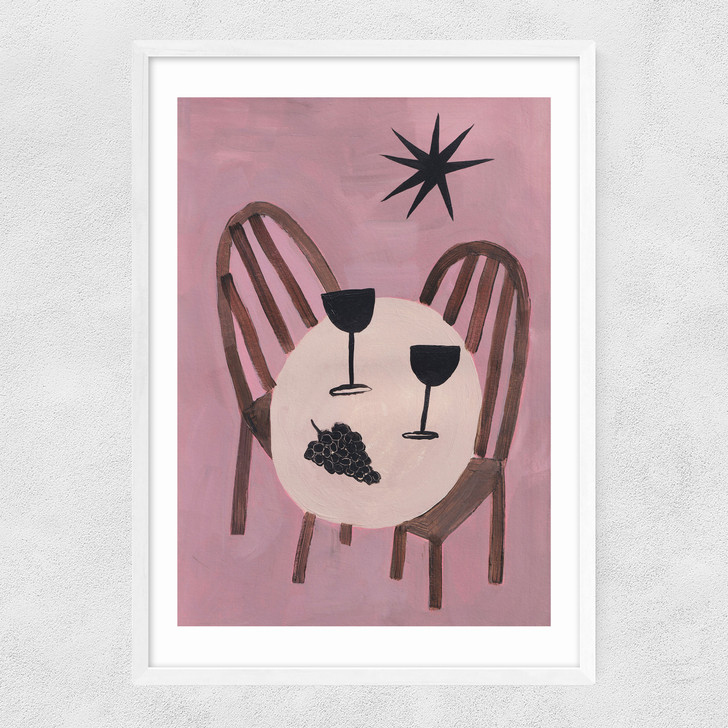 Wine and Yap Narrow White Frame