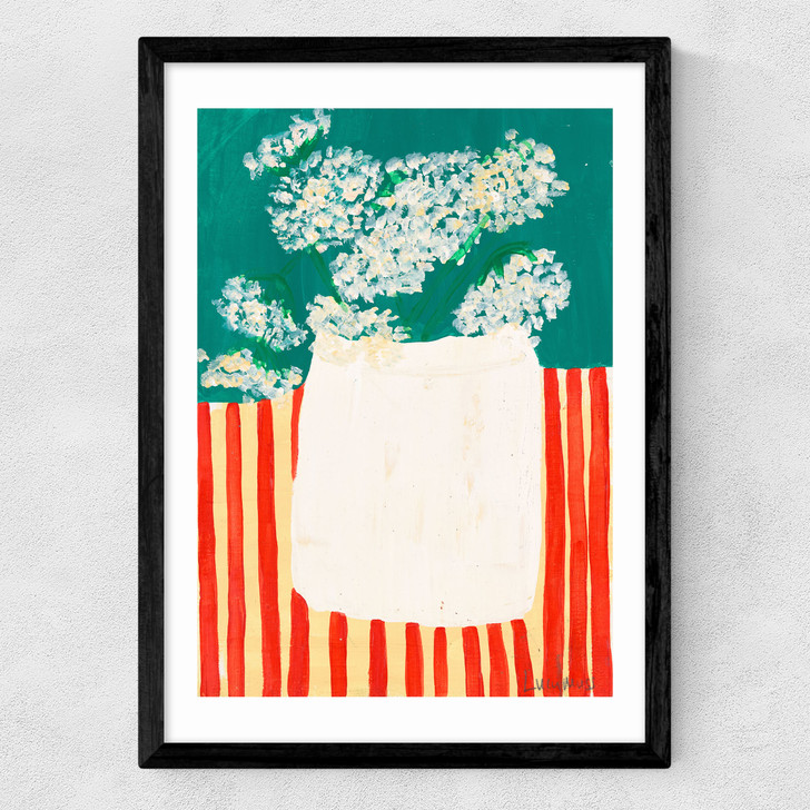 Red Stripes Medium Black Frame