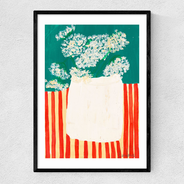 Red Stripes Narrow Black Frame