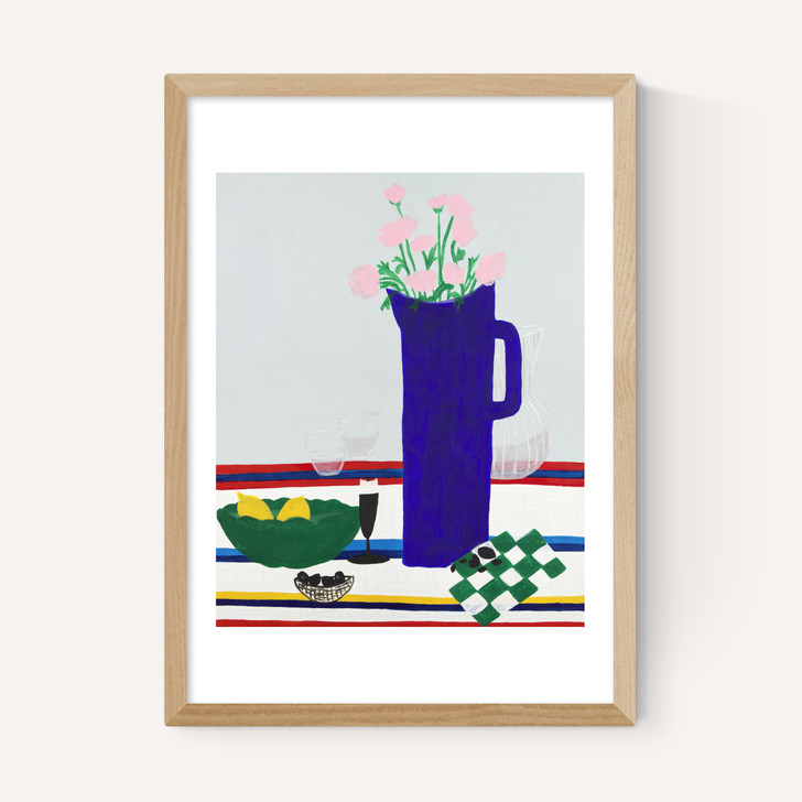 Blue Vase on Table