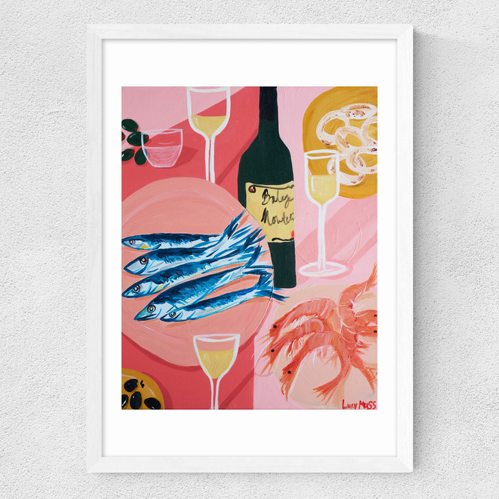 Shrimps and Sardines Medium White Frame