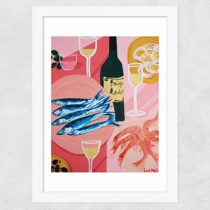 Shrimps and Sardines Wide White Frame