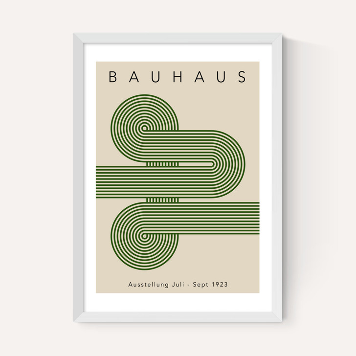 Bauhaus Green Curved Stripes