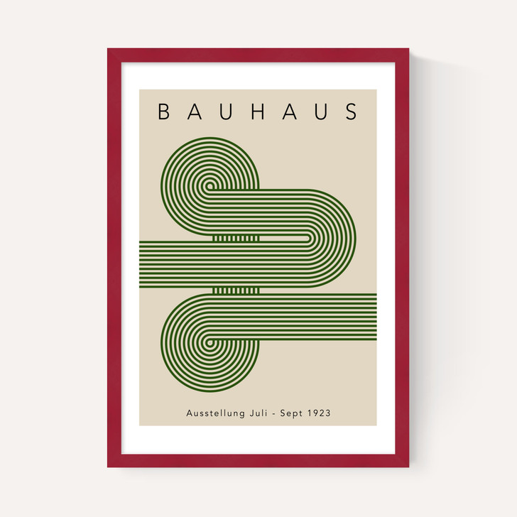 Bauhaus Green Curved Stripes