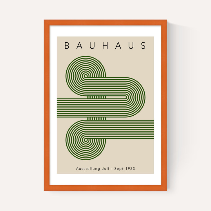 Bauhaus Green Curved Stripes
