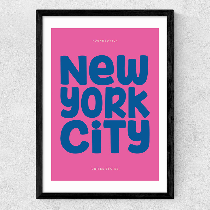 New York Typography Medium Black Frame
