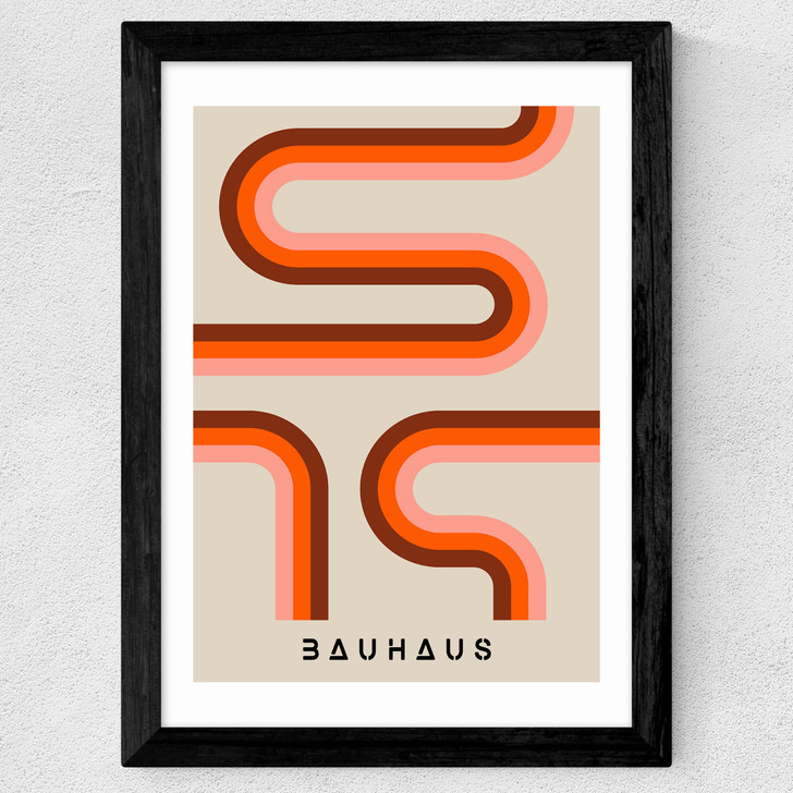 Bauhaus Retro Stripes Wide Black Frame