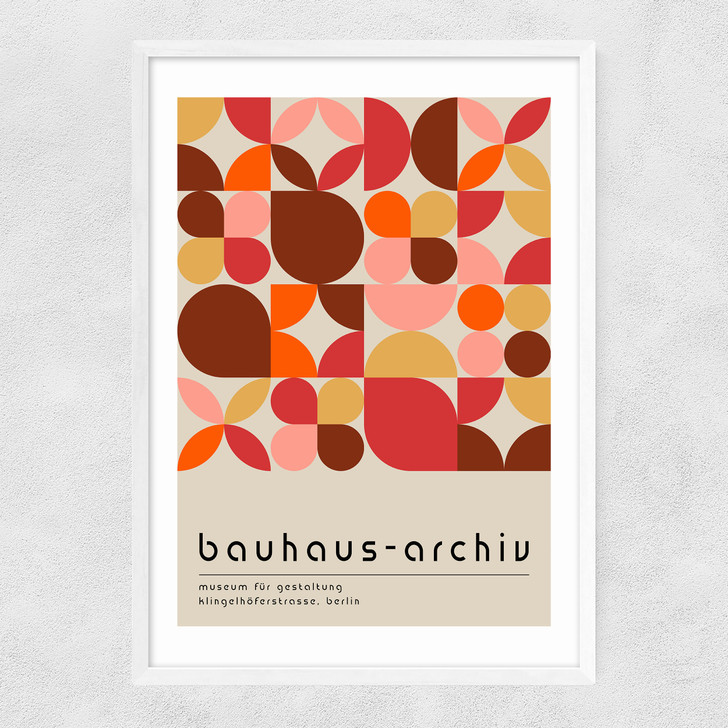 Bauhaus Autumn Mosaic Narrow White Frame Bauhaus Autumn Mosaic Narrow White Frame