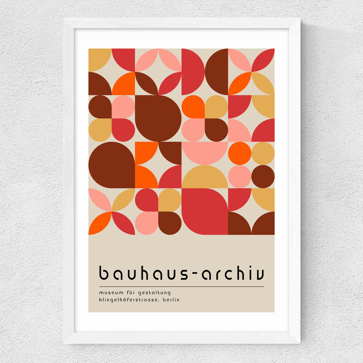 Bauhaus Autumn Mosaic Medium White Frame