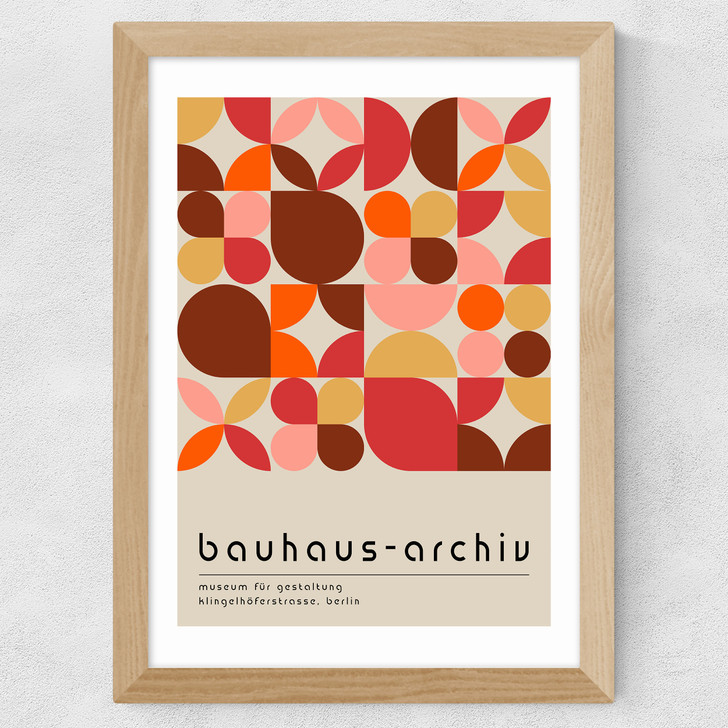 Bauhaus Autumn Mosaic Wide Oak Frame