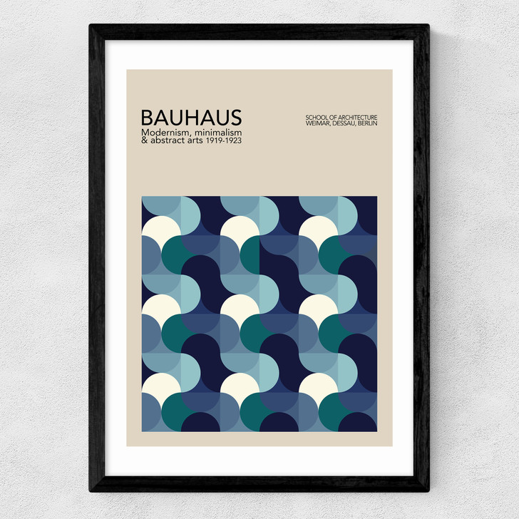 Bauhaus Blue Wave Medium Black Frame