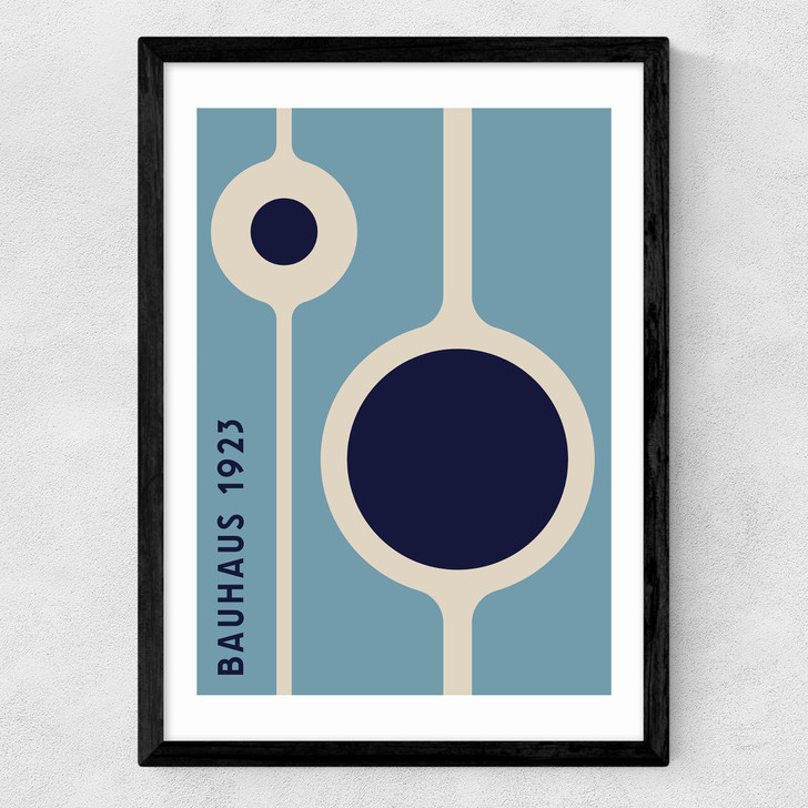 Bauhaus Blue Circle Medium Black Frame