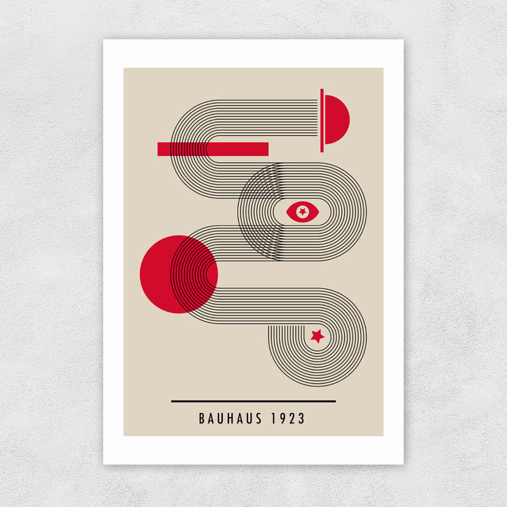 Bauhaus Red Circle Unframed Print