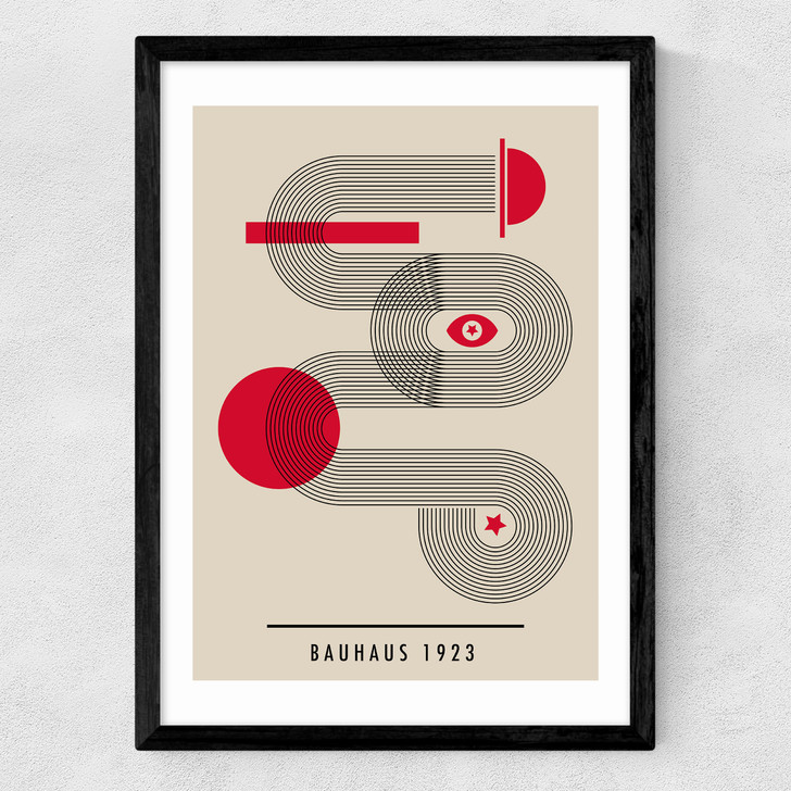 Bauhaus Red Circle Medium Black Frame Bauhaus Red Circle Medium Black Frame