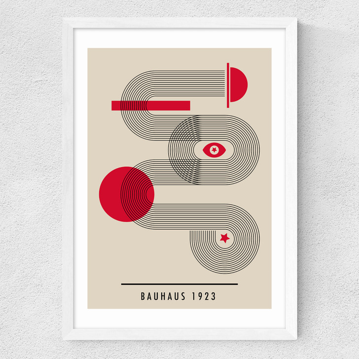 Bauhaus Red Circle Medium White Frame Bauhaus Red Circle Medium White Frame