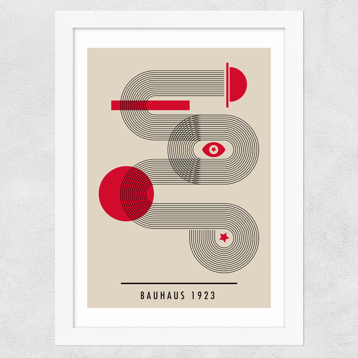 Bauhaus Red Circle Wide White Frame Bauhaus Red Circle Wide White Frame