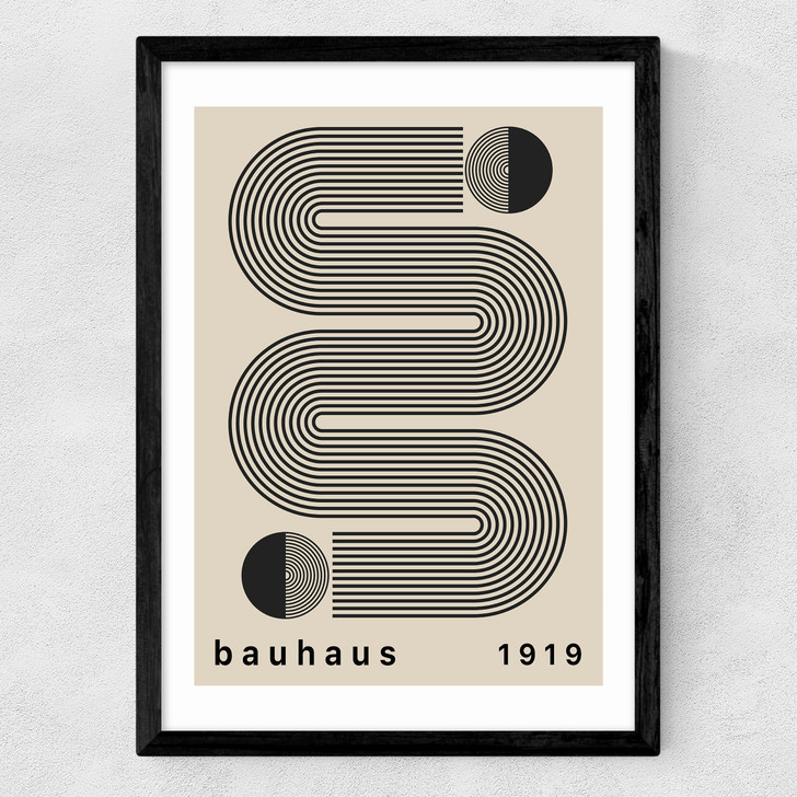 Bauhaus Black Stripes Medium Black Frame Bauhaus Black Stripes Medium Black Frame