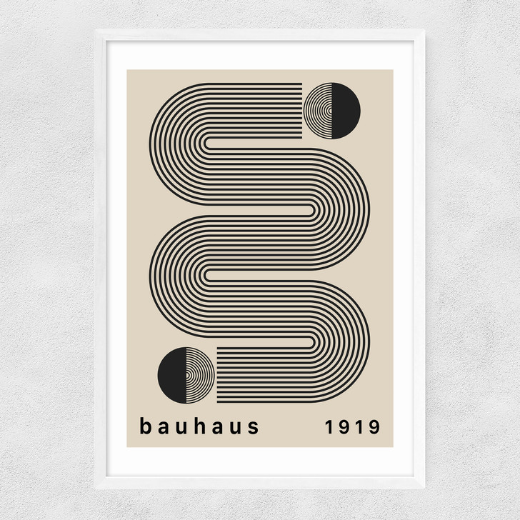 Bauhaus Black Stripes Narrow White Frame Bauhaus Black Stripes Narrow White Frame