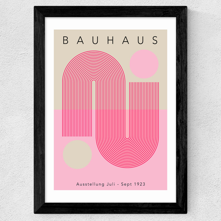 Bauhaus Pink Curve Wide Black Frame Bauhaus Pink Curve Wide Black Frame