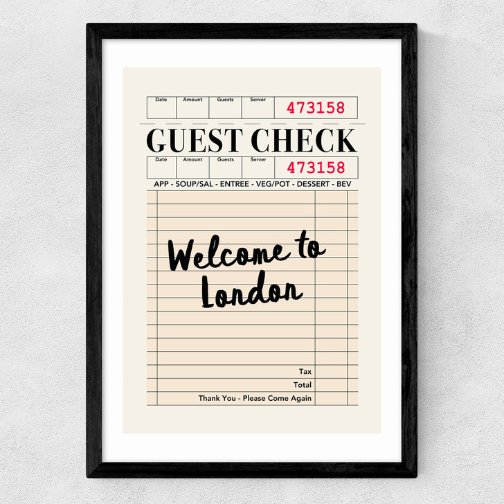 London Guest Check Medium Black Frame