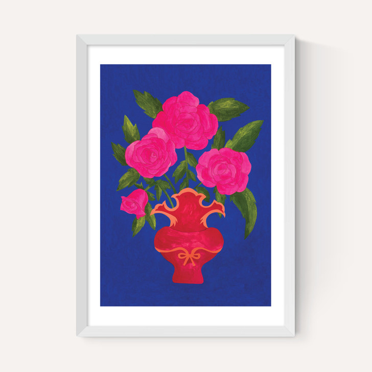 Blue Floral Vase