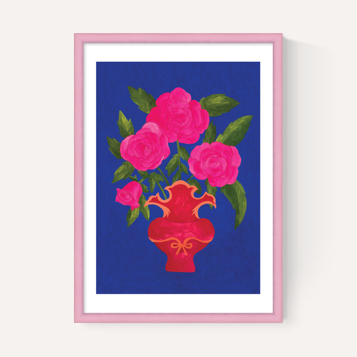 Blue Floral Vase