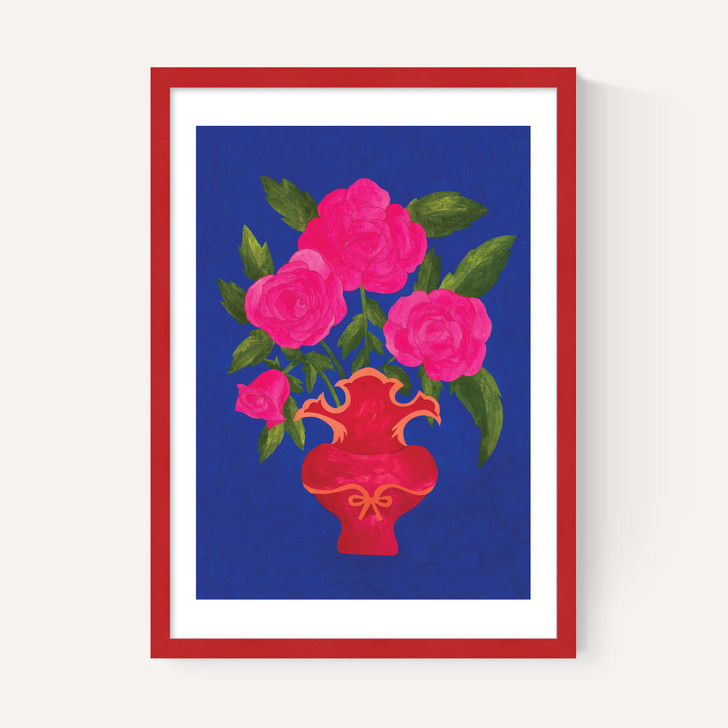 Blue Floral Vase
