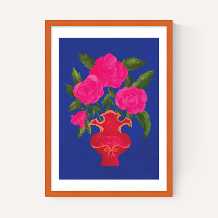 Blue Floral Vase
