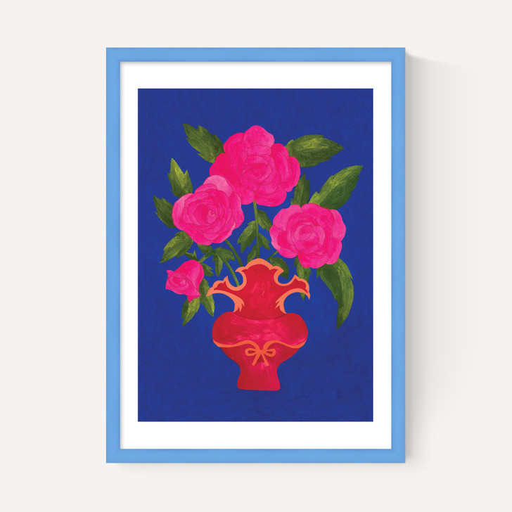 Blue Floral Vase