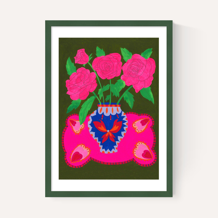 Bright Pink Floral Vase