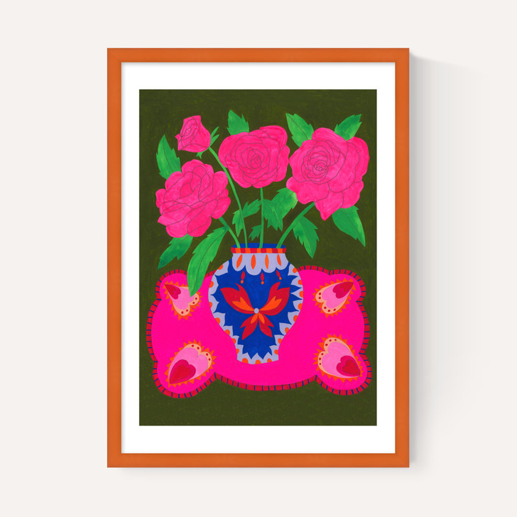 Bright Pink Floral Vase