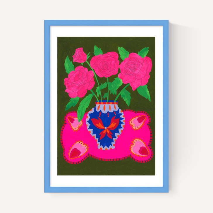 Bright Pink Floral Vase
