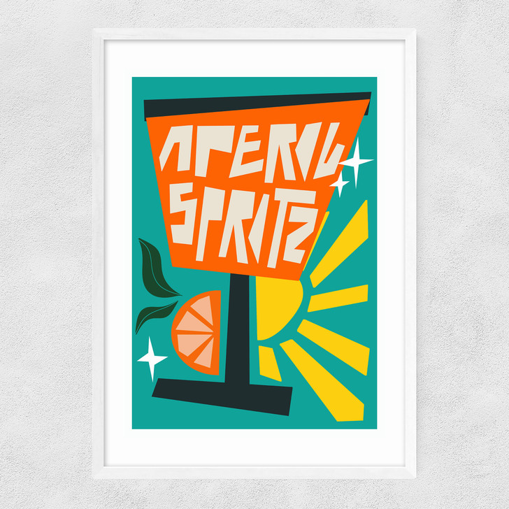 Aperol Spritz Blue Narrow White Frame