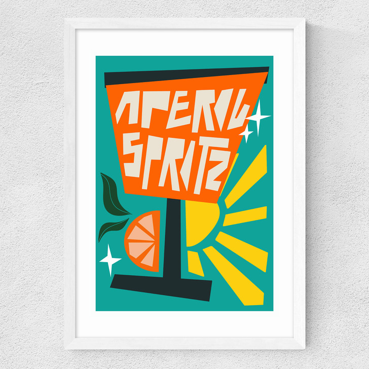 Aperol Spritz Blue Medium White Frame