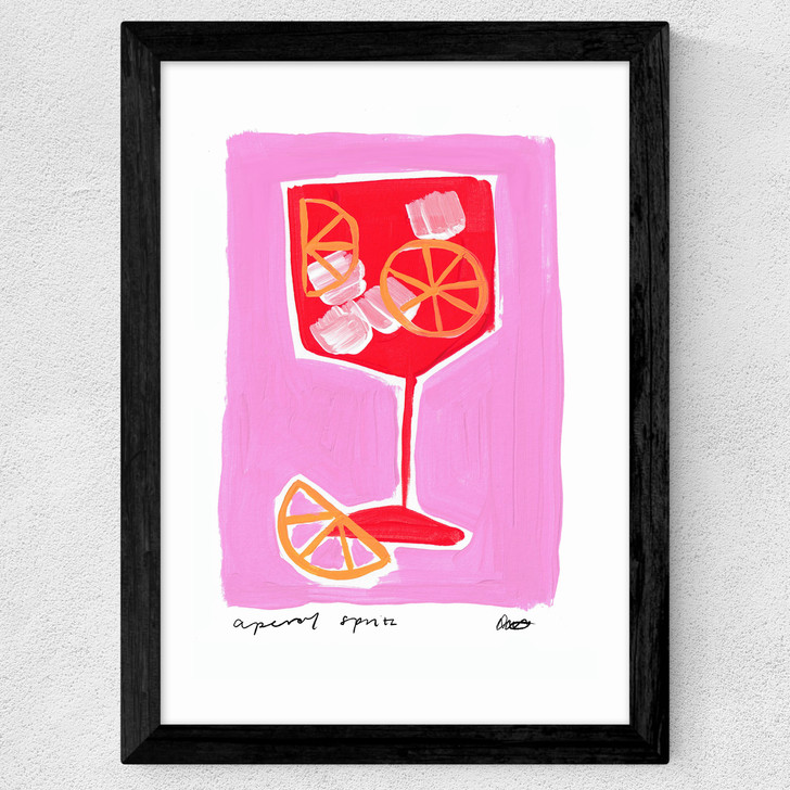Aperol Spritz Pink Wide Black Frame