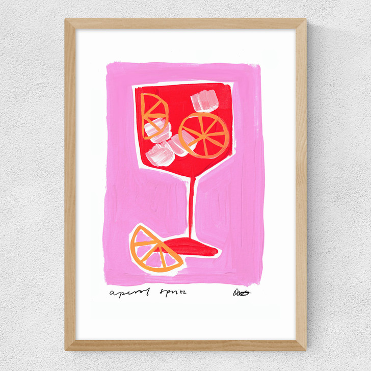 Aperol Spritz Pink Medium Oak Frame