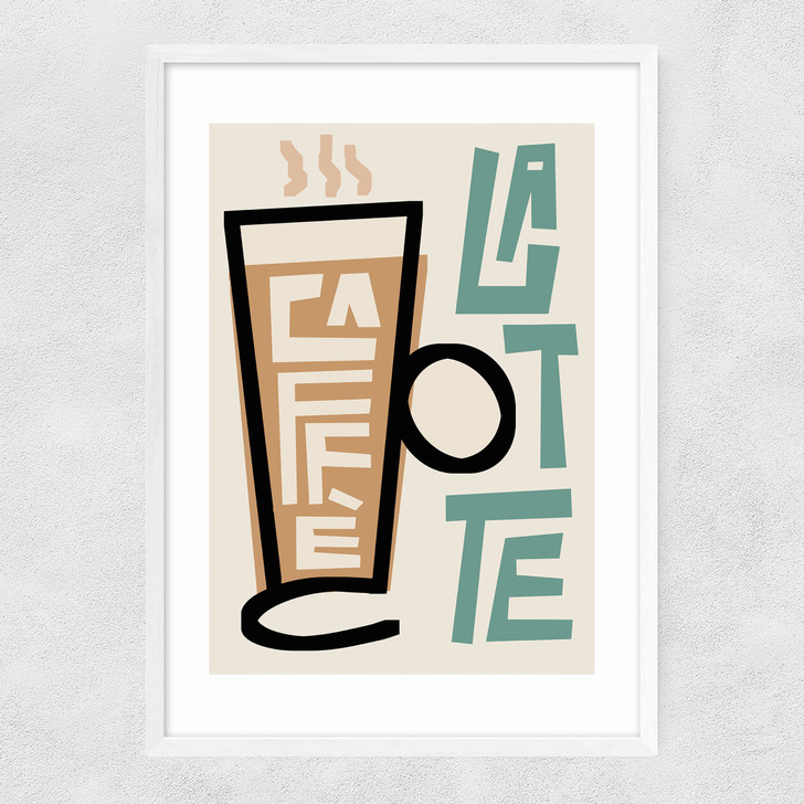 Caffe Latte Narrow White Frame