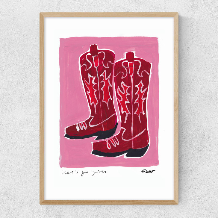 Cowboy Boots Narrow Oak Frame