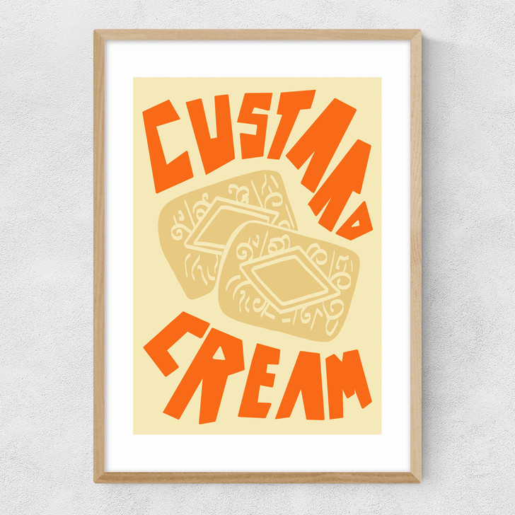 Custard Cream Narrow Oak Frame