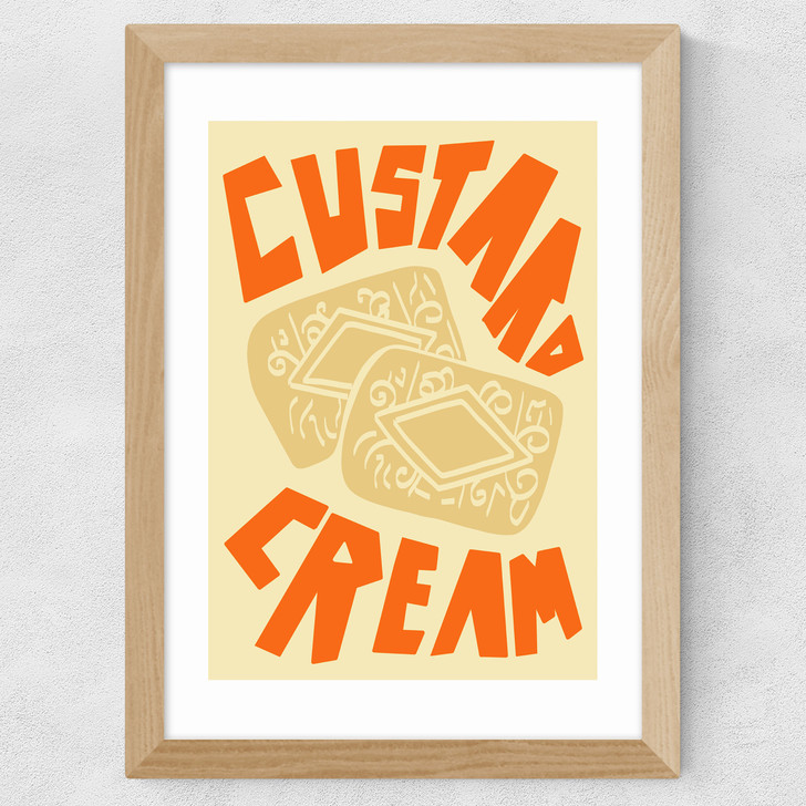 Custard Cream Wide Oak Frame