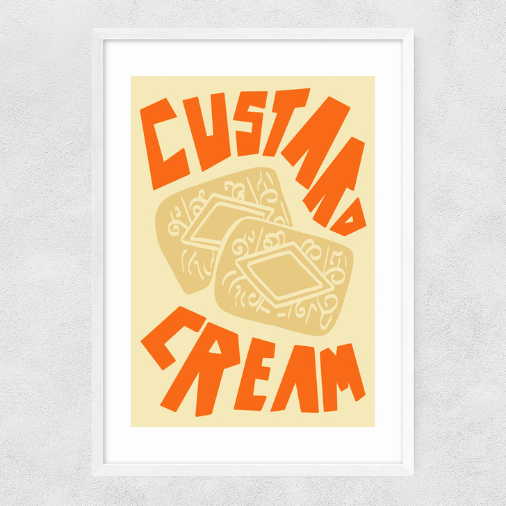 Custard Cream Narrow White Frame