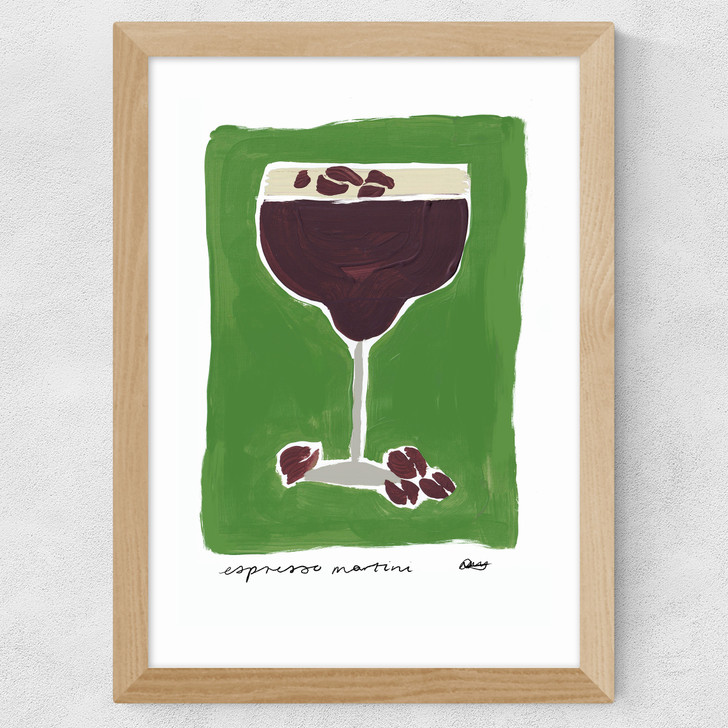 Espresso Martini Green Wide Oak Frame
